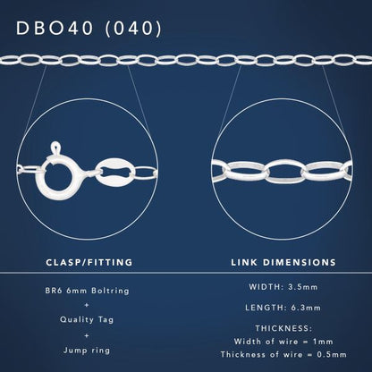 Sterling Silver Lightweight Oval Belcher Chain