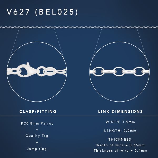 Sterling Silver Fine Oval Belcher Chain